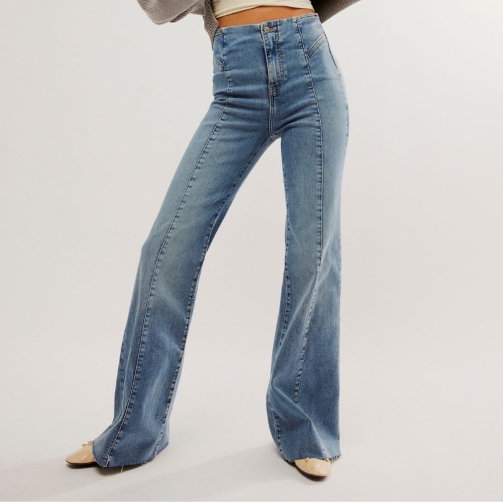 FREE PEOPLE HIGH WASTED FLARE JEANS
